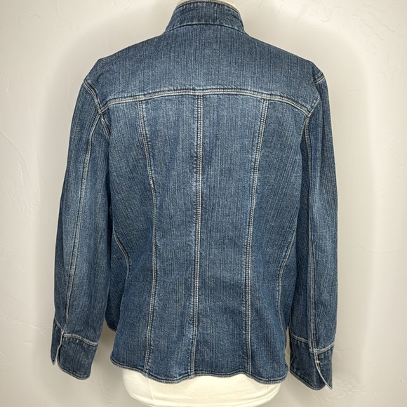 Venezia  Denim Jacket mock neck. Size 18/20 - Picture 5 of 10